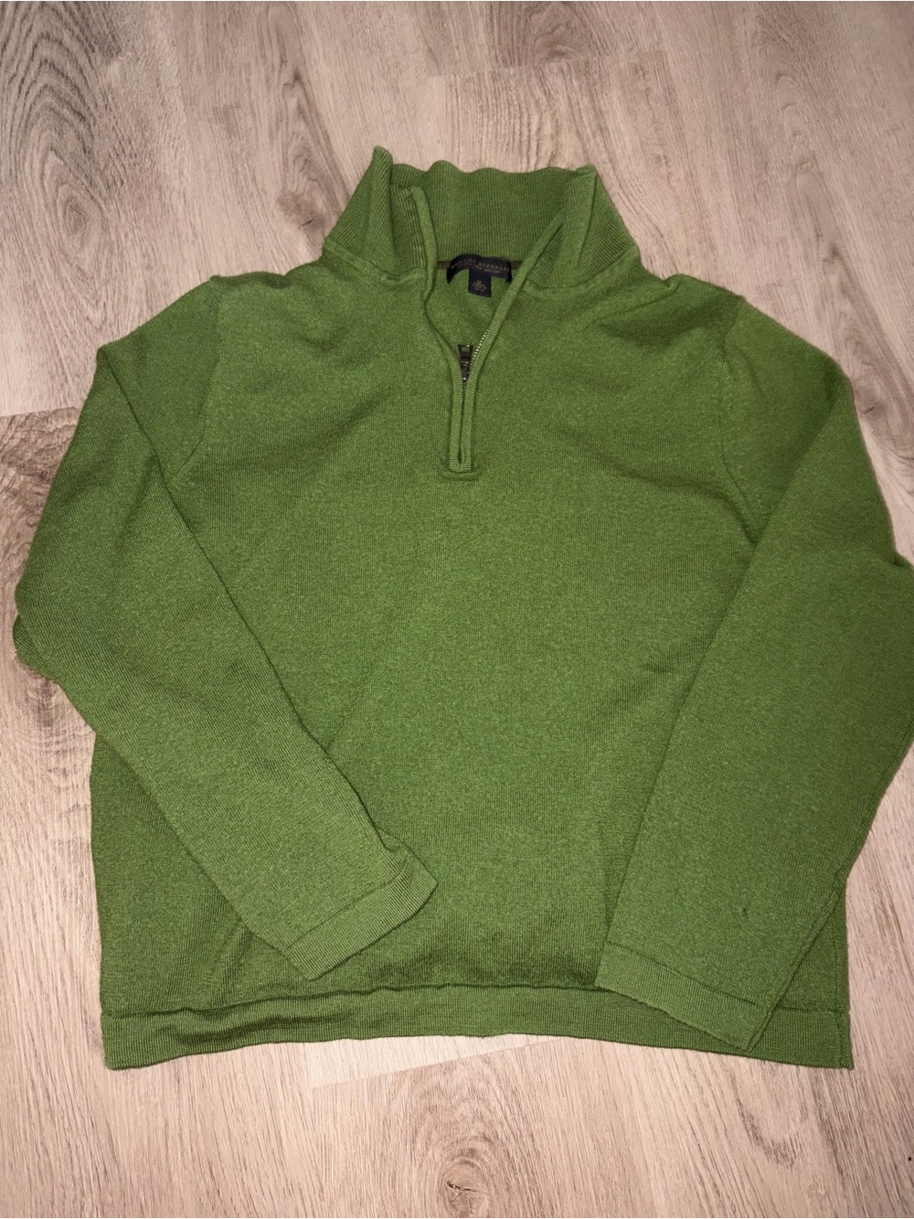 Banana Republic Green Quarter-Zip Sweater Fine Merino